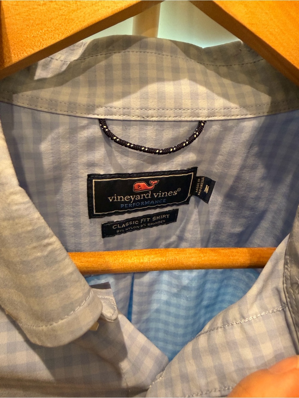 Vineyard Vines Light Blue Gingham Performance Dress Shirt